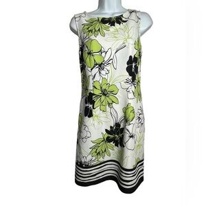 Jessica Howard size 12 petite cute‎ line green and black sleeveless dress